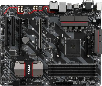 Лот: 12312251. Фото: 1. MSI b350 tomahawk поддерживает... Материнские платы