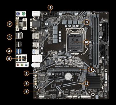 Лот: 19698978. Фото: 1. Материнская плата GIGABYTE H510M... Материнские платы
