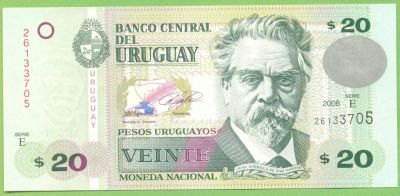 Лот: 3655271. Фото: 1. Уругвай. 20 песо. 2008 год. UNC. Америка