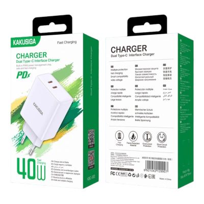 Лот: 22143885. Фото: 1. СЗУ KAKUSIGA KSC-922 2xUSB-C 40W... Зарядные устройства, блоки питания, адаптеры сетевые для смартфонов