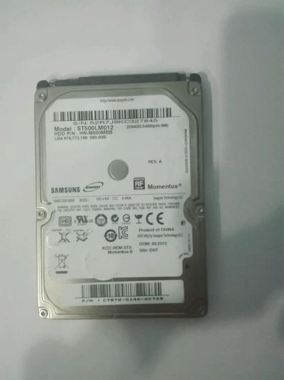 Лот: 9006635. Фото: 1. Hdd Samsung 500 gb 2.5 для ноутбука. Жёсткие диски (HDD)