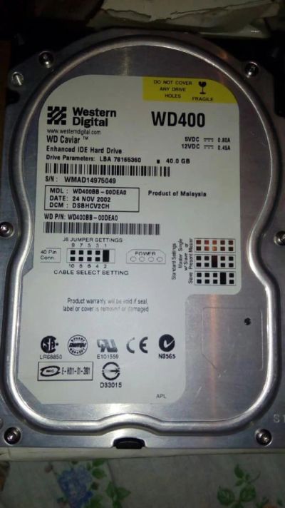 Лот: 6885370. Фото: 1. Жесткий диск 40 gb и 60 gb. Жёсткие диски (HDD)