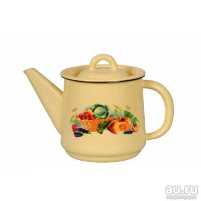 Лот: 13992357. Фото: 1. Чайник эм.1л 1с202с крем. Урожай. Кастрюли