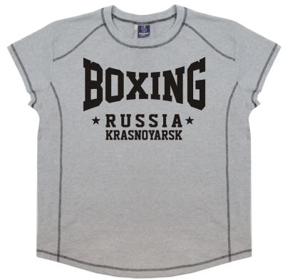 Лот: 3467370. Фото: 1. Футболка серая Boxing Krasnoyarsk... Футболки, поло