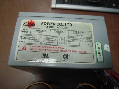 Лот: 13277206. Фото: 1. Блок питания ATX 400w Power AP-400X... Корпуса, блоки питания