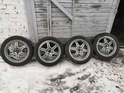 Лот: 15617162. Фото: 1. Литые диски R17 4x114.3 с зимней... Шины на дисках