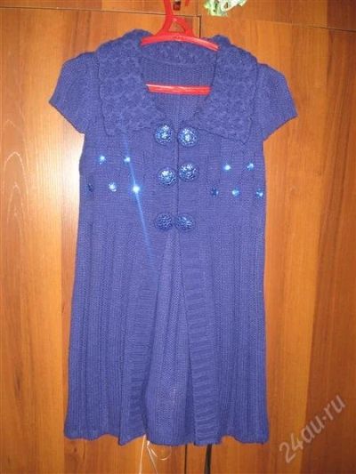 Лот: 2454838. Фото: 1. Кофта (кардиган) синего цвета... Свитеры, толстовки, худи