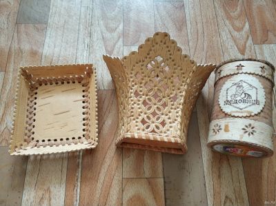 Лот: 13342393. Фото: 1. Набор куханной утвари из бересты. Другое (посуда, кухонная утварь)