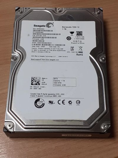Лот: 18679040. Фото: 1. HDD 1TB Seagate 7200.12 (ST31000524AS... Жёсткие диски (HDD)