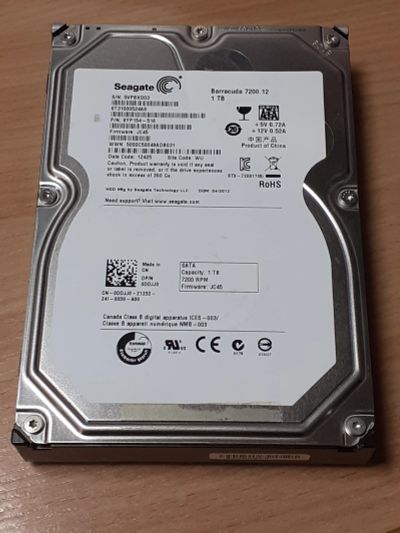 Лот: 18679040. Фото: 1. HDD 1TB Seagate 7200.12 (ST31000524AS... Жёсткие диски