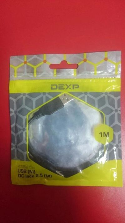 Лот: 10616560. Фото: 1. Кабель Dexp USB (M) DC jack 2... Дата-кабели, переходники