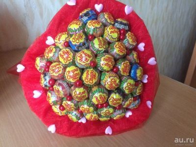 Лот: 8255362. Фото: 1. Букет из чупа чупсов. На заказ. Букеты из конфет, игрушек