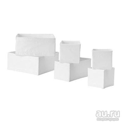 Лот: 13025328. Фото: 1. Набор коробок, 6 шт., белый IKEA... Корзины, контейнеры