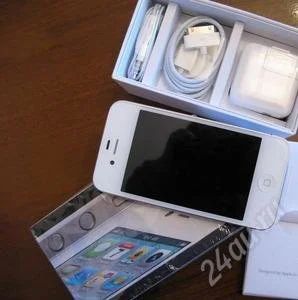 Лот: 1005148. Фото: 1. белый iPhone 4 32GB (+Gevey TurboSim... Смартфоны