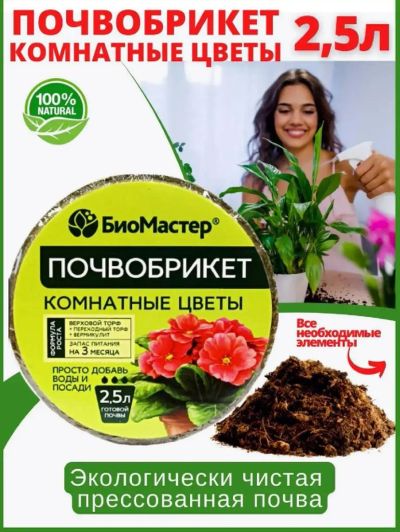 Лот: 12946782. Фото: 1. Грунт &quot;БиоМастер&quot; Комнатные... Удобрения, химия