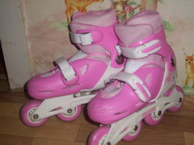Лот: 3916135. Фото: 1. Ролики (раздвижные) для девочки... Другое (дети растут)