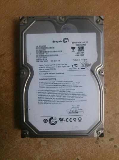 Лот: 4625538. Фото: 1. Seagate Barracuda 1500GB ST31500341AS. Жёсткие диски (HDD)
