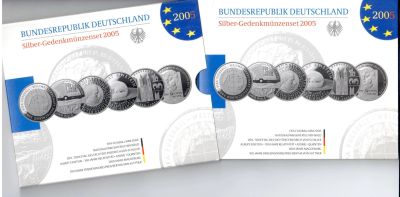 Лот: 14113575. Фото: 1. Германия 10 евро 2005 набор 6... Наборы монет