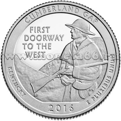 Лот: 7380356. Фото: 1. США 25 центов 2016 32й Кентукки... Америка