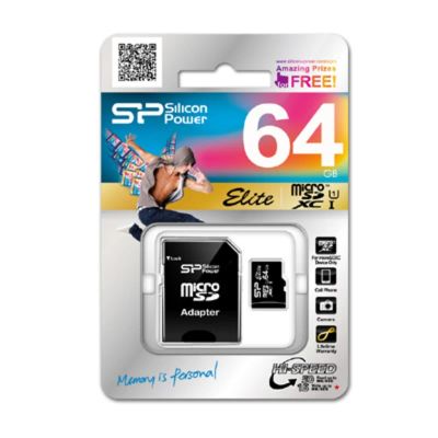 Лот: 6586723. Фото: 1. карта памяти micro sdxc 64gb Silicon... Карты памяти