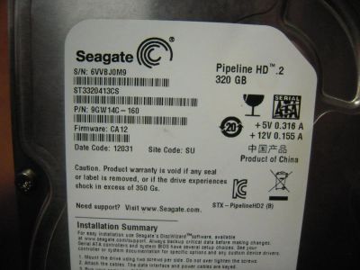 Лот: 9967959. Фото: 1. HDD 320gb Seagate SATA 3.5" жесткий... Жёсткие диски (HDD)