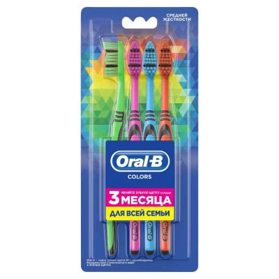 Лот: 24116841. Фото: 1. Зубная щетка Oral-B, Colors, средней... Уход за полостью рта