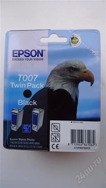 Лот: 1672369. Фото: 1. Картридж epson t007 twin pack. Картриджи, расходные материалы