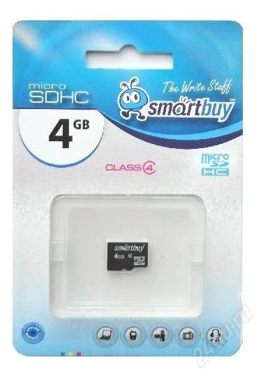 Лот: 2439299. Фото: 1. 4Gb Карта памяти MicroSDHC Smart... Карты памяти