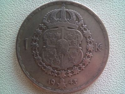 Лот: 14569326. Фото: 1. Монета Швеции 1 крона, серебро... Европа