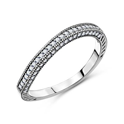 Лот: 23822511. Фото: 1. Серебряное кольцо с фианитами... Кольца, перстни