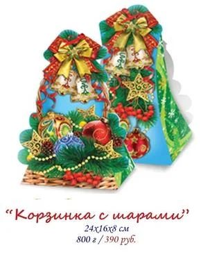 Лот: 6472203. Фото: 1. Сладкий подарок "Корзинка с шарами... Подарки на Новый год