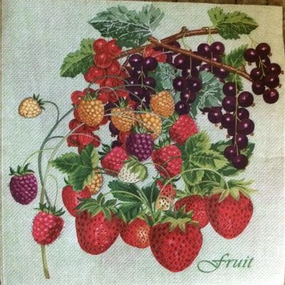 Лот: 10215364. Фото: 1. Салфетка для декупажа. Ягоды. Декупаж