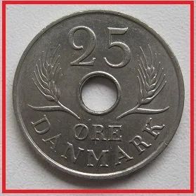 Лот: 14452845. Фото: 1. Дания 25 эре 1966 (№). Европа