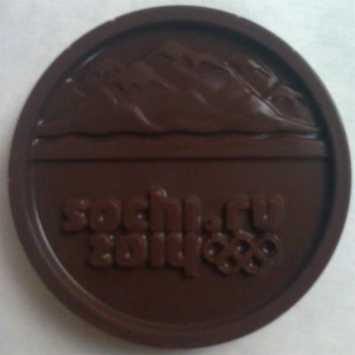 Лот: 3629571. Фото: 1. Шоколадная медаль Сочи 2014. Остальная сувенирная продукция