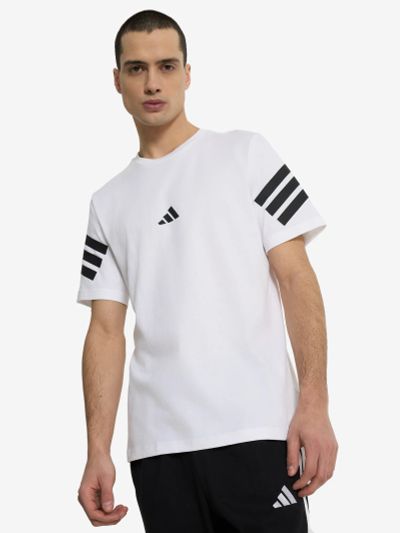 Лот: 25085532. Фото: 1. Футболка мужская adidas, Белый. Другое (спортивная одежда)