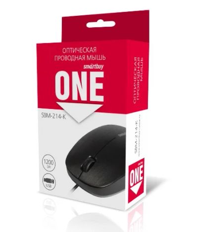 Лот: 19148084. Фото: 1. Мышь проводная Smart One 214 Черная. Клавиатуры и мыши