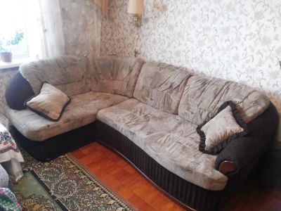 Лот: 5292249. Фото: 1. Угловой диван + кресло + пуфик... Диваны