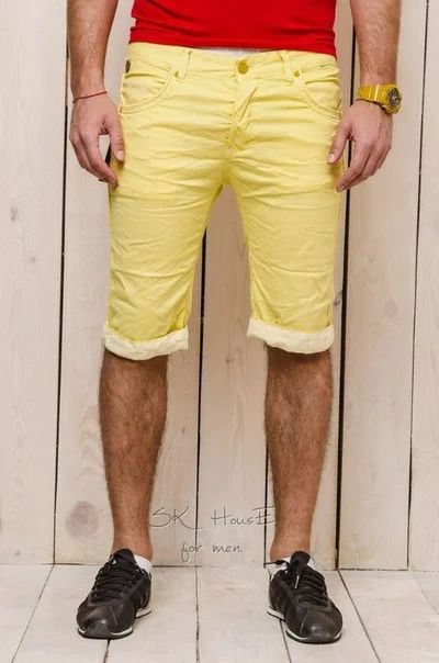 Лот: 4975870. Фото: 1. Бриджи мужские желтые под джинс... Брюки, джинсы, шорты