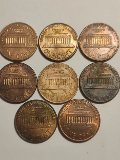 Лот: 25110575. Фото: 1. Восемь монет по 1 центу США. Америка
