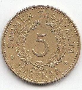 Лот: 1163273. Фото: 1. Финляндия 5 марок 1942. Европа