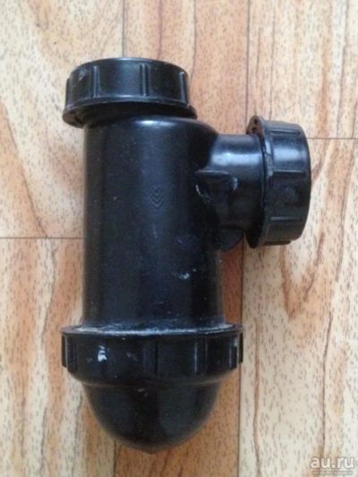 Лот: 8553727. Фото: 1. Сифон для раковины из СССР (черный... Водоотведение, водостоки и канализация