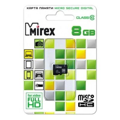 Лот: 11763547. Фото: 1. MicroSD 8 Gb Mirex без адаптера. Карты памяти