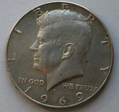 Лот: 3853256. Фото: 1. 1/2 доллара 1969 год. США. Джон... Америка