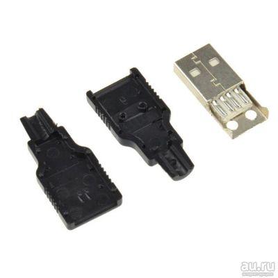 Лот: 9456374. Фото: 1. Разъём USB 2.0 Type A папа сборный... Разъёмы