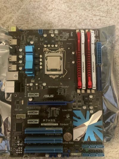 Лот: 15591129. Фото: 1. Asus P7H55 +16Gb hyperx + xeon... Материнские платы