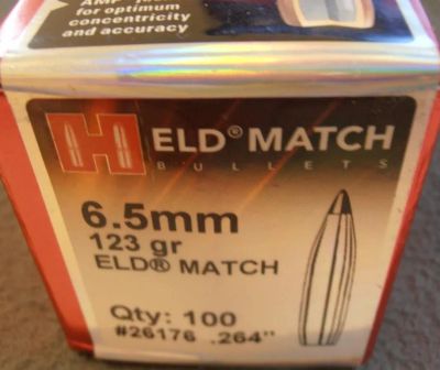 Лот: 25671546. Фото: 1. Hornady ELD-Match .264/6,5mm 123gr... Патроны