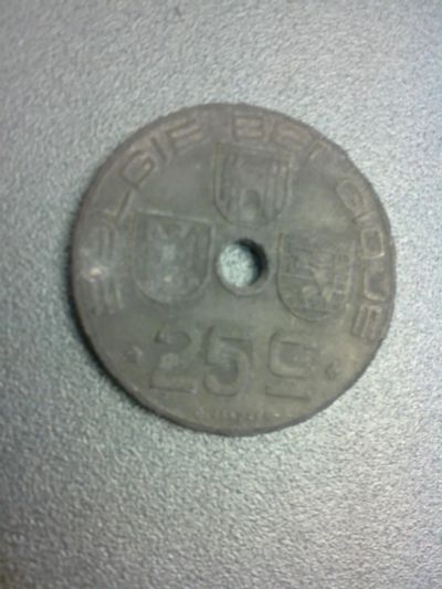 Лот: 8328615. Фото: 1. 25 центимес 1942 год Бельгия. Европа