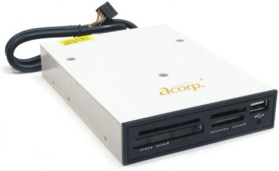 Лот: 16013883. Фото: 1. Картридер Acorp CRIP200B black. Приводы CD, DVD, BR, FDD