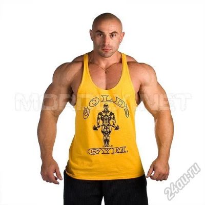 Лот: 5882532. Фото: 1. Майка Gold's GYM (желтая) Bodybuilding. Футболки, поло