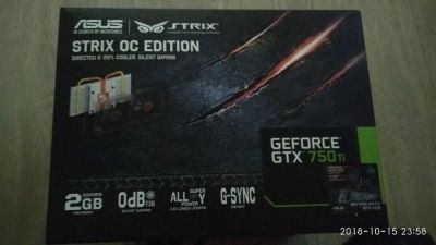 Лот: 12367069. Фото: 1. Видео карта 750 ti strix OC. Видеокарты